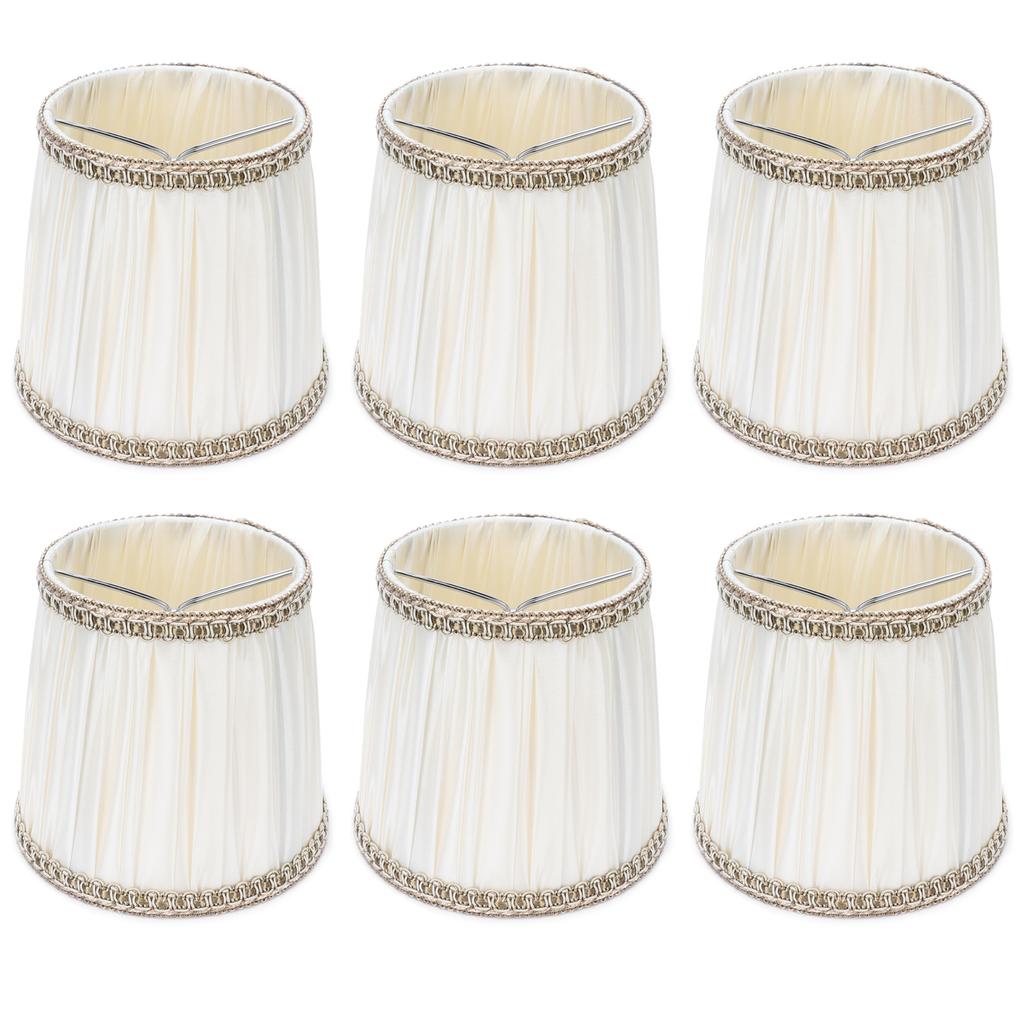 6Pcs Fabric Lampshade Modern Chandelier Table Lamp Cover for E14 Screw Home Accessory