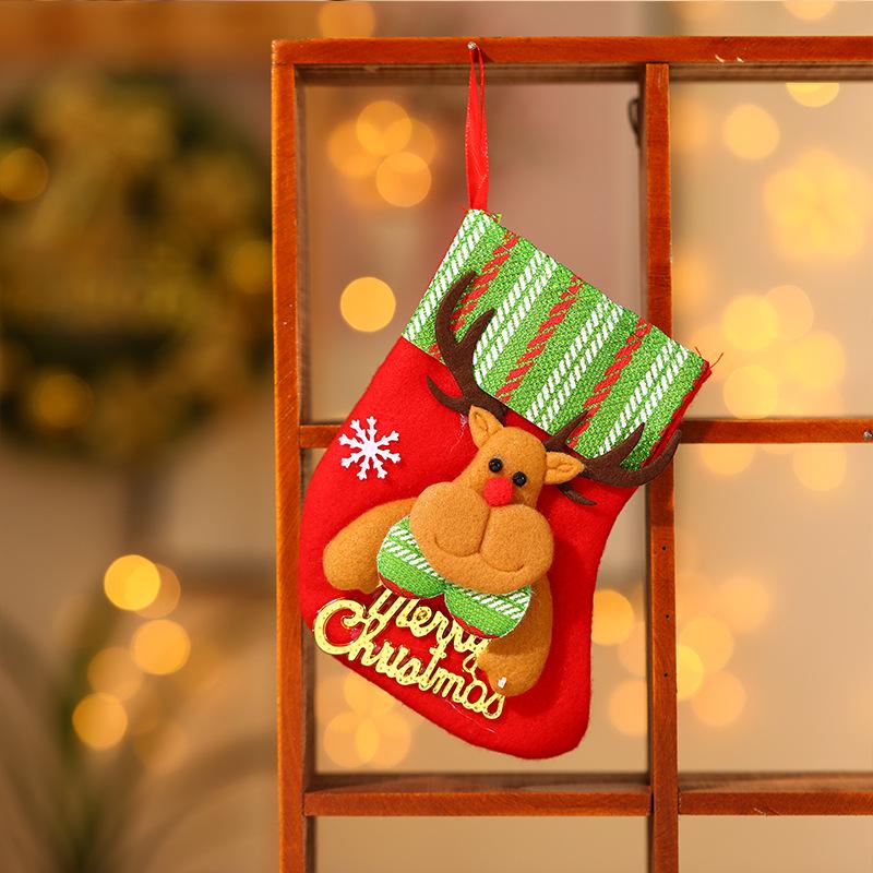 Weihnachtsszene Strumpfbeutel - Kleiner Anhänger & Süßigkeitenhalter für Kinder