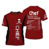 Chef Work T-shirt for Men Personality Pattern O-neck Funny T Shirts 3D Print Fashion Trendy Cook Tee Top Novelties  2025 New