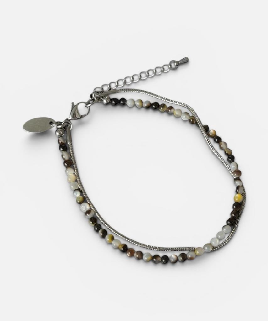 September5 Gemstone Layered Chain Bracelet