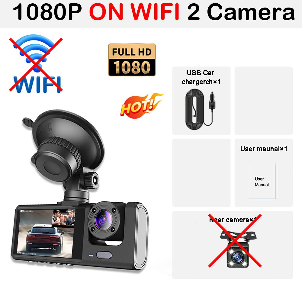 3Camera Dash Cam For Car Camera 1080P Video Recorder WIFI Car DVR Front Rear View Camera Night Vision Black Box Car Accessories