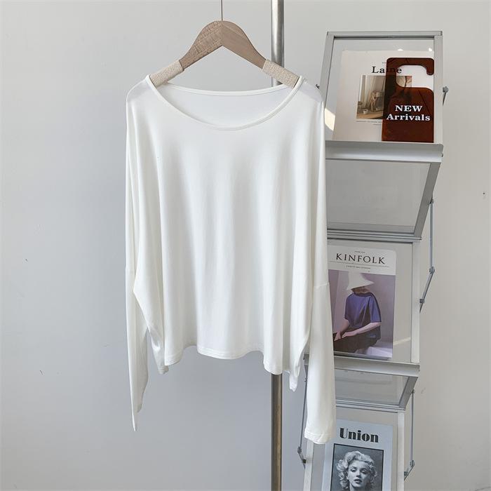 Løstsittende langermet dame-dansebekledning med rund hals - Moderne ensfarget solbeskyttelse