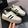 Leather Board Shoes Women's 2025 Spring and Autumn New Thick-soled German Training Shoes Casual Versatile Sports White Shoes Casual Shoes