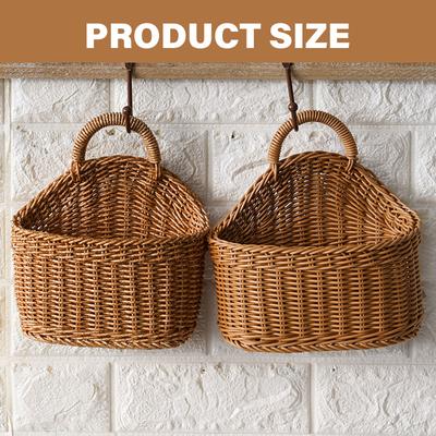 Space Saving Wall Hanging Basket Easy Install Sturdy Weave Home Accessory for Kitchen Supplies and Bathromm Items