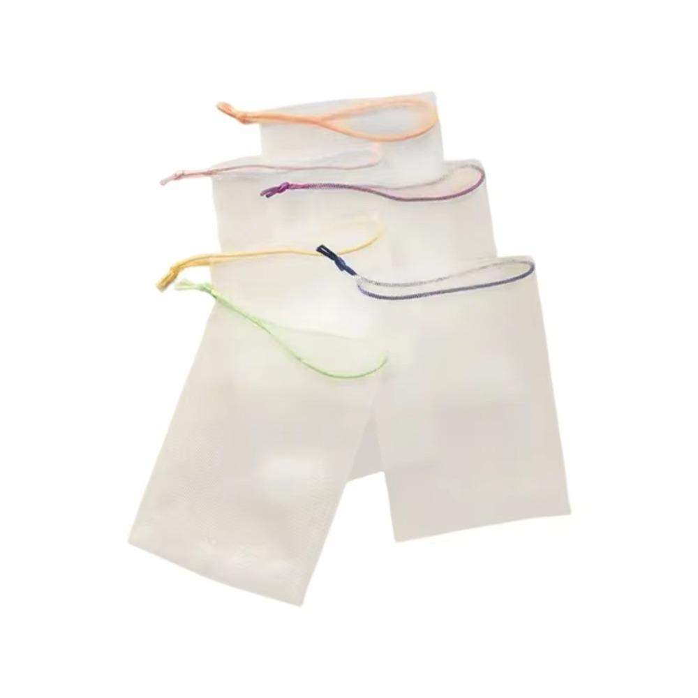 50Pcs Hangable Bath Foaming Mesh Bags with Drawstring Shower Gel Saver Pouch  for Facial Cleanser