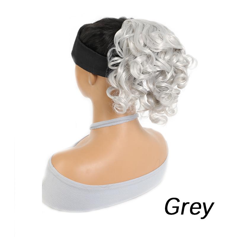 Drawstring short curled ponytail wig synthetic fiber ponytail wig natural and comfortable hair accessories for daily use