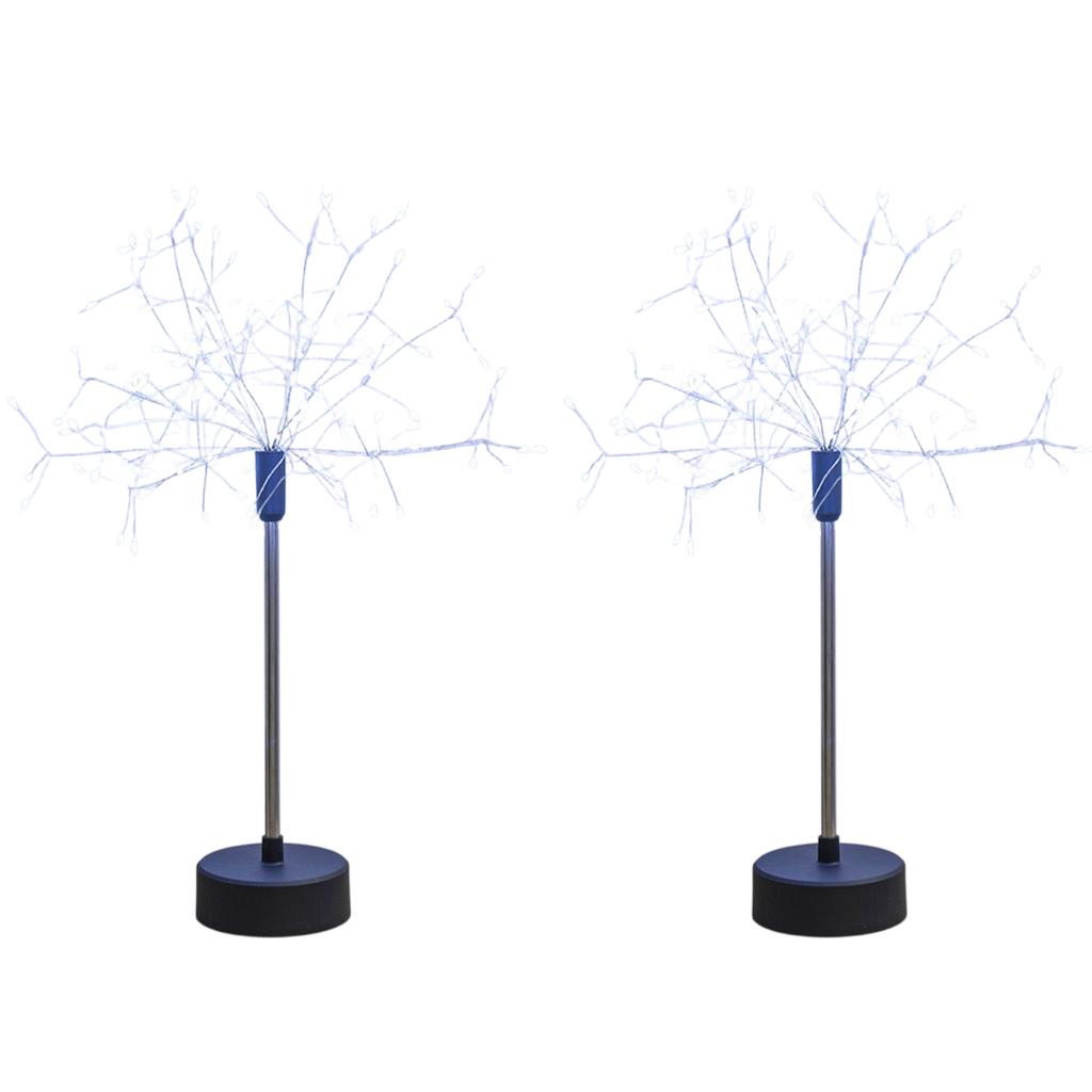 Mini Table Starburst Silver Lights Battery & USB Operated LED Christmas Starburst Firework Lamp for Xmas Party Home Decor