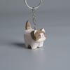 Creative Wooden Carving Cat Keychain Handmade Siamese Cat Keyring  Hanging Accessory