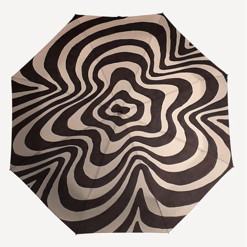 1PC Op Art Spiral Umbrella-8-Rib Reinforced, Automatic Open, Lightweight & Durable, Cute Fashion Accessory for Outdoor, Beach, or Casual Use, Beach Um