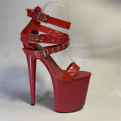 Mode 20cm Damenschuhe Sommer neue Peeptoe-Sandalen wasserdichte Plateau High Heels Feenstil superhohe Absatzsandalen Damen-Outfit