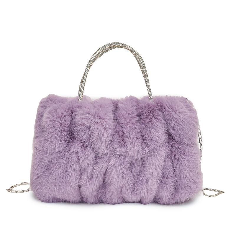 2024 Trendy Handheld Plush Cloud Bag: Furry Chain Crossbody for Women, Perfect for Autumn/Winter