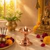 Whizzo Messing Rajwadi Diya voor Puja|Tafel Diya|Zware Basis Aarti Diya|Messing Deepak voor Puja Diwali Cadeauartikel, Tempel Decoratie, Huis Mandir - 80 Gr (R