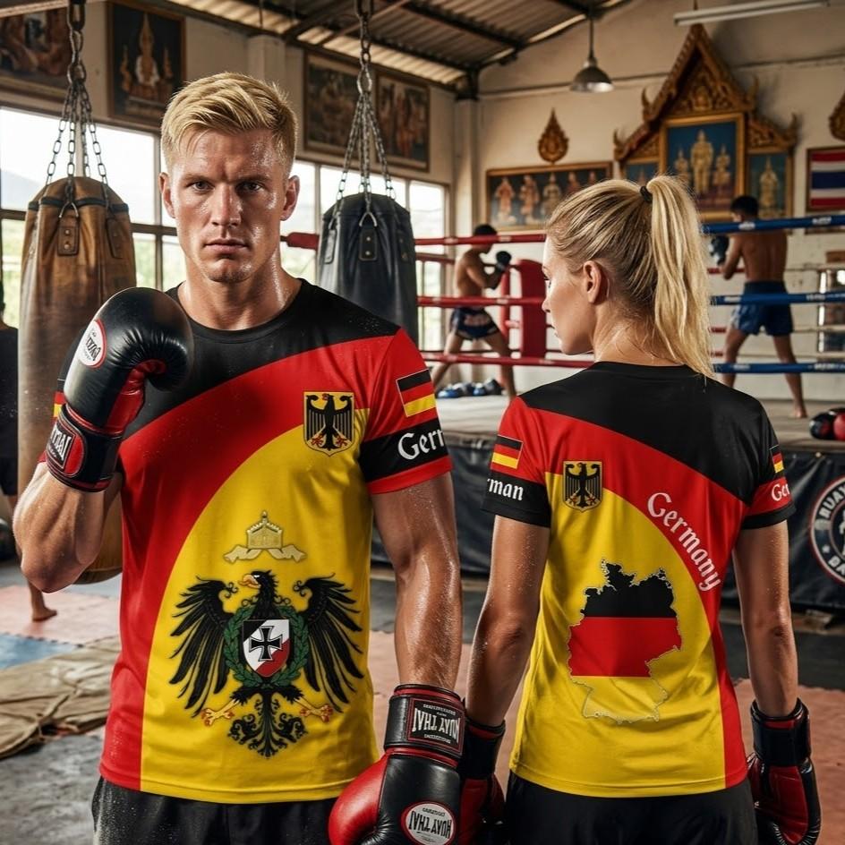 Deutschland German Germany 3D Print National Flag Eagle Unisex Men Women MMA Kick Boxing Muay Thai T Shirt Quick Dry Short Sleeve Streetwear Vintage