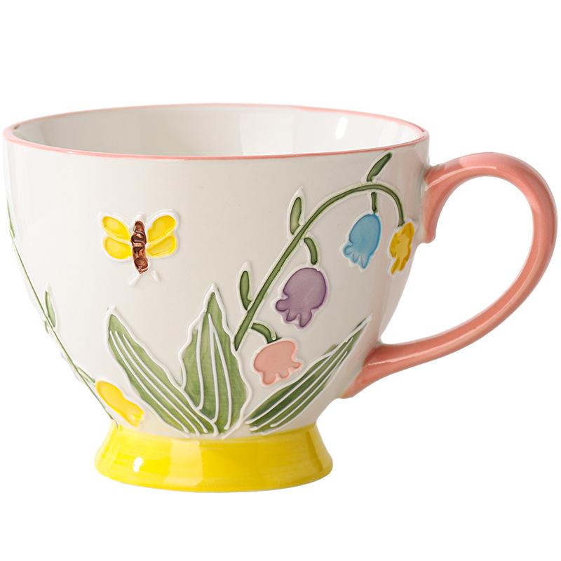 Ceramic High Value Cup Home Large Capacity Coffee Cup Mug Water Cup Oatmeal Breakfast Cup Milk Cup