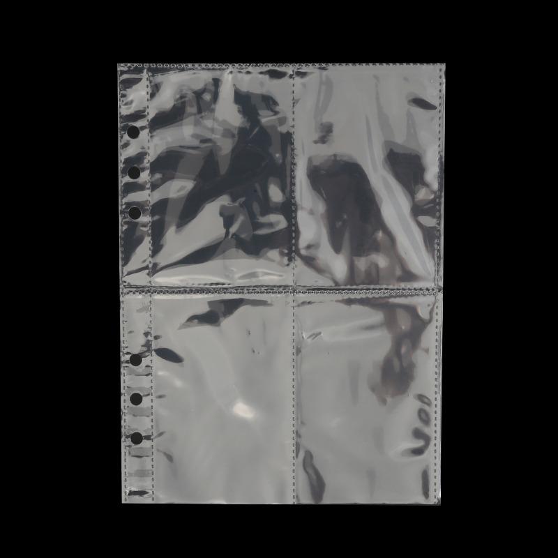 A5 PVC Binderhülle 6-Ring Doppel-Druckknopfverschluss Kantenumschlagenes Transparentes Design Notizbuch-Organizer zur Aufbewahrung von Papierdokumenten