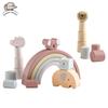 1 set di giocattoli in legno arcobaleno impilabile blocchi elefante blocchi di equilibrio attività educative di bilanciamento giocattolo regali di compleanno in età prescolare