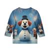 Christmas Children's 3/4 Sleeve Tops Casual  Printed Daily T Shirt Round Neck Pullover Blouse