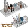Thickened Bathroom Counter Tray Shatterproof Rectangular Silicone Storage Tray Lightweight Kitchen Sink Countertop Organize