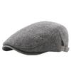 Men's beret with warm stripes for autumn and winter, warm and comfortable, suitable for outdoor windproof and cold insulation
