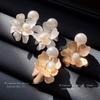 Silver Needle Freshwater Pearl Flower Earrings French Retro Simple Temperament Earrings Premium Versatile New Earrings Women