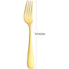 Matte Gold Dinner Fork Set, GoGeiLi 8.0-inch Stainless Steel Satin Finish Fork Silverware, Gold Flatware Table Fork Set of 6, Dishwasher Safe