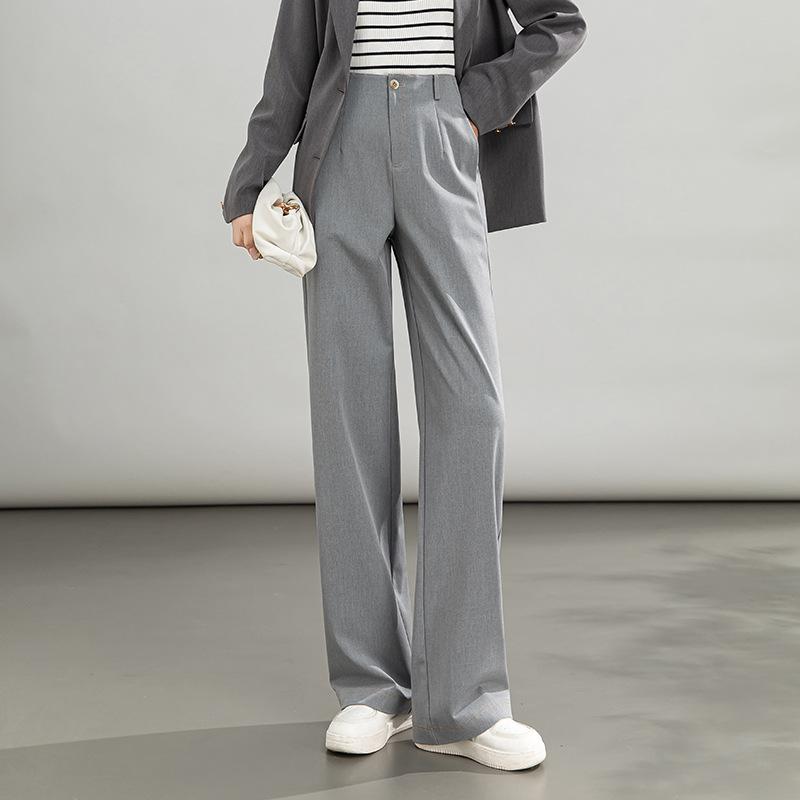 1116 Spring and Autumn New Temperament Commuter Versatile Casual Narrow Skinny Straight Pants Premium Comfortable Drape Pants