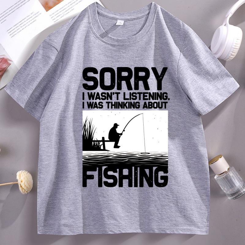 Funny Fishing Tshirt Women Unisex Trout Bass FisherUnisex Vacation T Shirt Loose Graphic Tshirts Cotton Round Neck Short Sleeve Tee