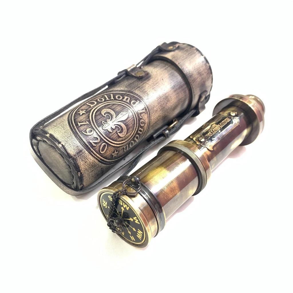 Marine Nautical Antique Vintage Solid Brass Pirate Spyglass Telescop 16 Inch