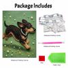 5D Pearl Painting Kit Framed with Running Dog Design Sparkling Bead Art Canvas DIY Relaxing Craft for Wall Decor Gift Home Art Projects