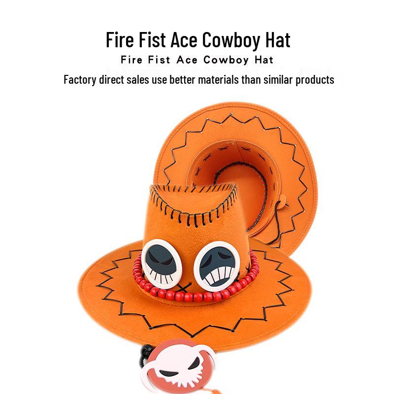 

Шляпа ковбоя Огненный кулак Эйс из One Piece - Вдохновлено аниме One Size (56cm~58cm)
