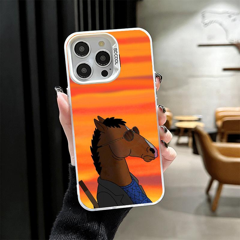 

B-BoJack H-Horseman Funny Soft Phone Case for iPhone 15 16 17 Pro Max 17Air 16E 14 Plus 13 12 Mini Shockproof Cover Back Shell iPhone 15 Plus