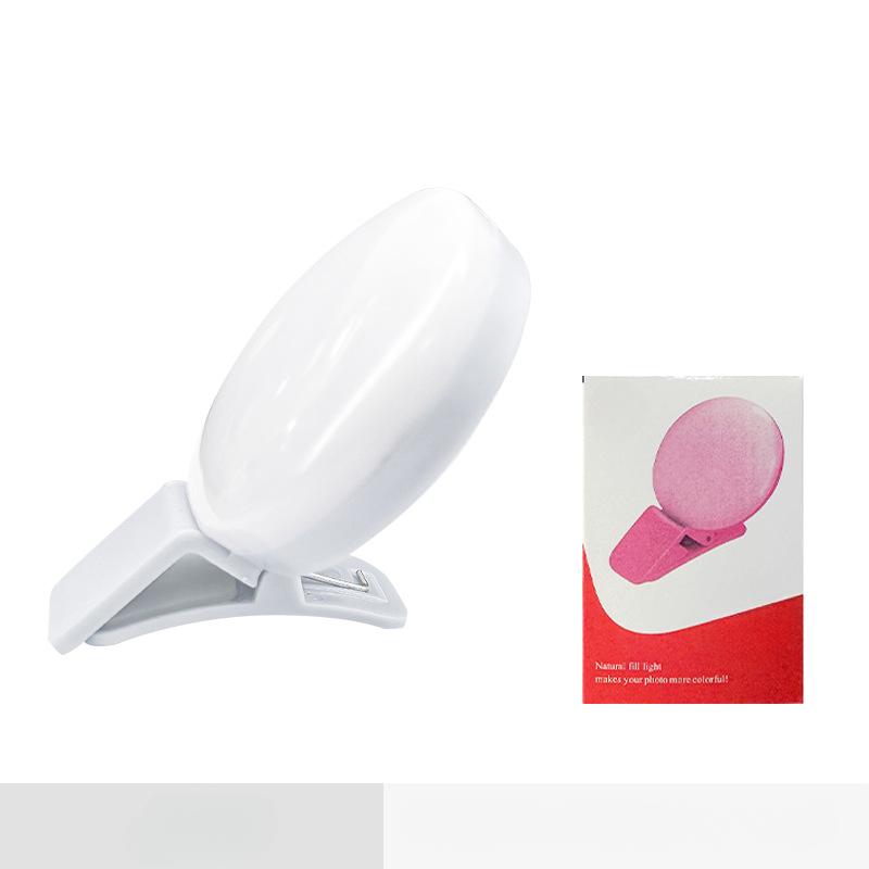 

1Pc Small Q Filling Light Compact Portable Live Broadcast Beauty Mobile Phone Filling Light Printable Logo Charging Selfie Filling Light