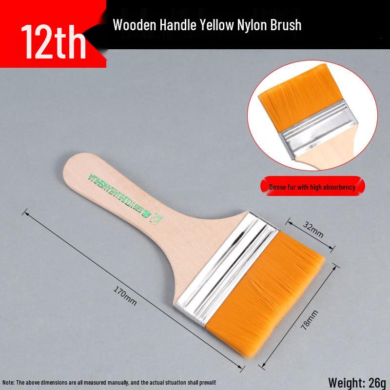 Nylon Soft Bristle Industrial Paint & Art Brush - Small BBQ & Lab Use