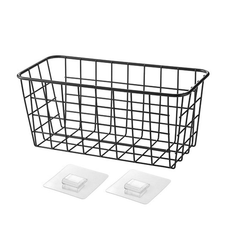 Kitchen Storage Rack Bathroom Seasoning Punch-free Office Dormitory Storage Basket Bathroom Wall-mounted Rack Hanging Basket