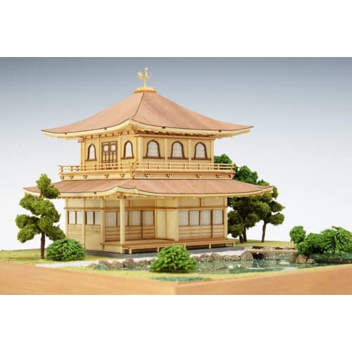 Woody Joe 1/75 Jisho-ji Temple Ginkakuji Wooden Model Assembly Kit, Molded Color