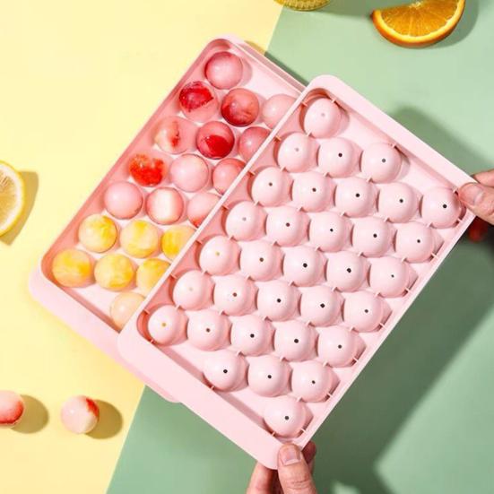 Ice Ball Lid Maker with 33 Grid DIY Refrigerator 3D Round Ice Cube