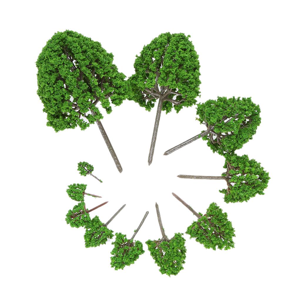 33pcs Mini Plastic Green Trees Scale Architectural Models Train Railways Landscape Scenery Layout Garden Decoration Tree Toys