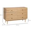 Chest Of 6 Drawers Storage Furniture With Solid Wood Legs 120 X 40 X 80 Cm Light Brown