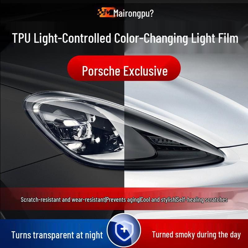 Película TPU Negra Ahumada para Faros para Porsche Cayenne, Macan, Panamera, 718