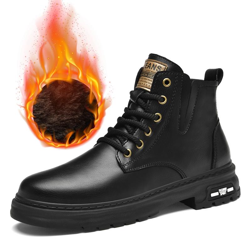 

Высококачественные фирменные мужские походные ботинки на толстой подошве, износостойкие рабочие ботинки, модные мужские зимние хлопковые ботинки 45