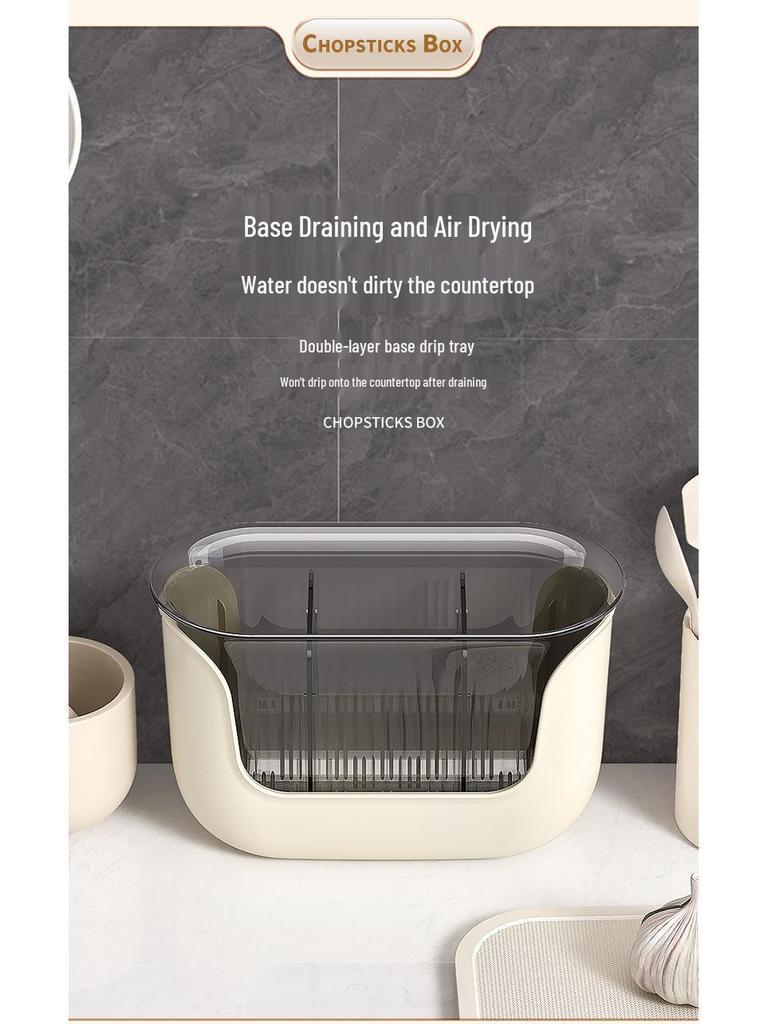 2024 Multifunctional Large Capacity Chopstick Holder - Quick Drain, Divided Storage