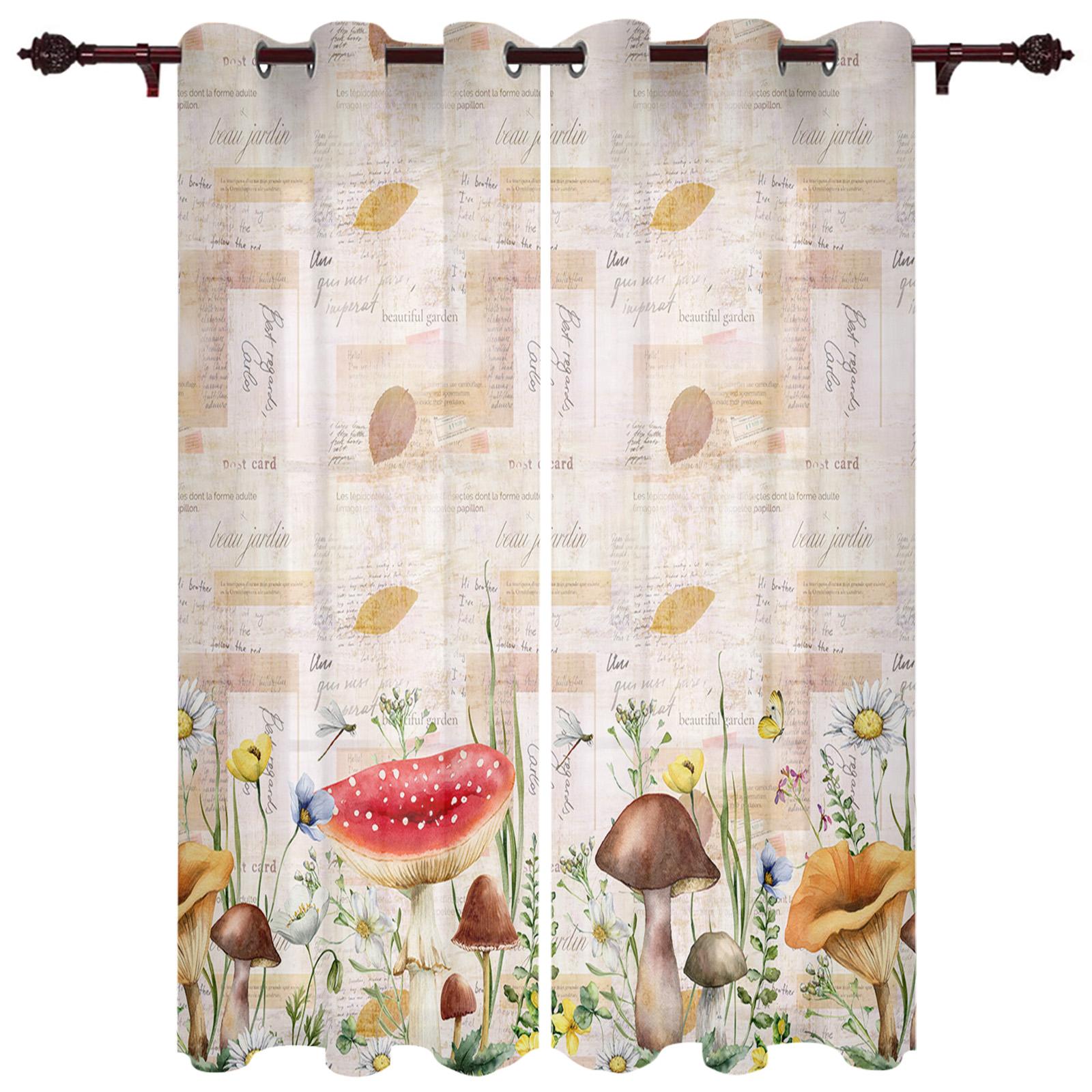 Грибное растение Винтажные современные оконные шторы для гостиной — фото 16