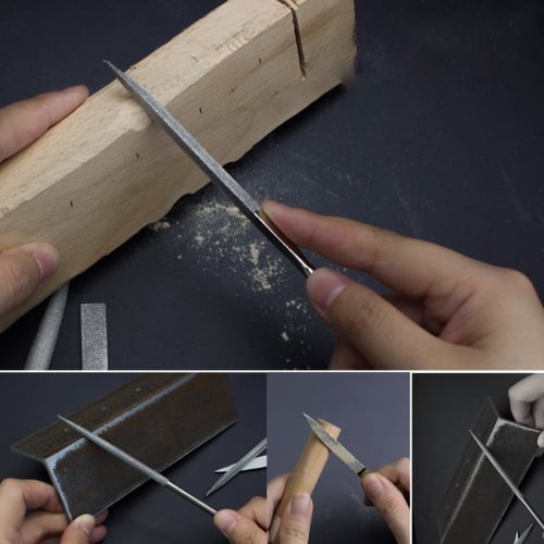 Bestgle Diamond File Set, Metal and Woodworking Sharpener, 10-Piece Set of Diamond Metalworking Files, Titanium Sharpener, for Metal, Woodworking, and