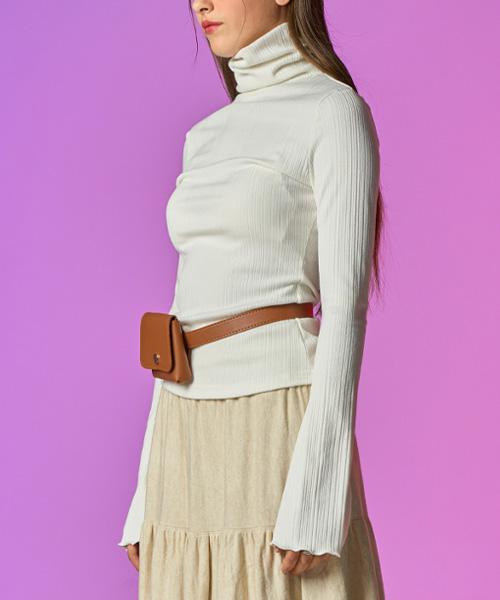KOLEAT Women Flare Long Sleeve Inner Winter Turtleneck [White]