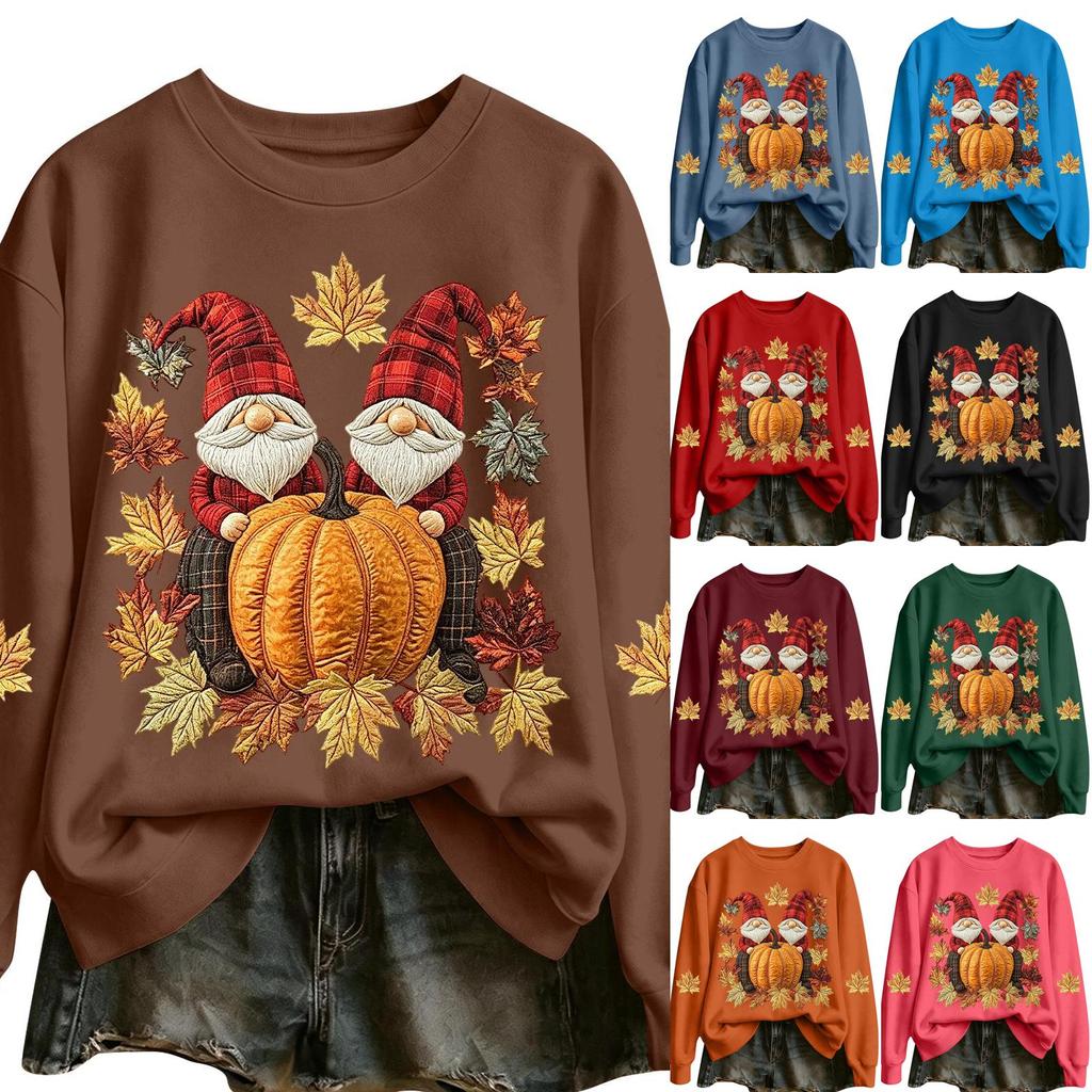 Women's Halloween Print Long Sleeve Neck Casual Top