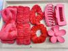 16-Piece Multi-Color Soft Headband and Hair Clip Set with Bowknot Washband and Elastic Hair Ties