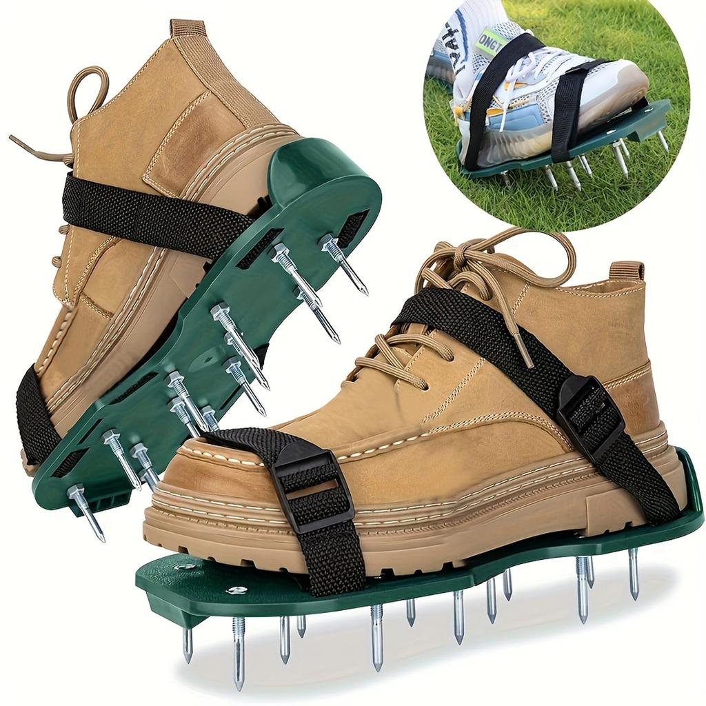 Garden Aeration Shoes, Spike Shoes, Suitable For Inflatable Aeration Shoes For Yard Grass Heavy Duty Spike Perforation Sandals And Perforation Tools