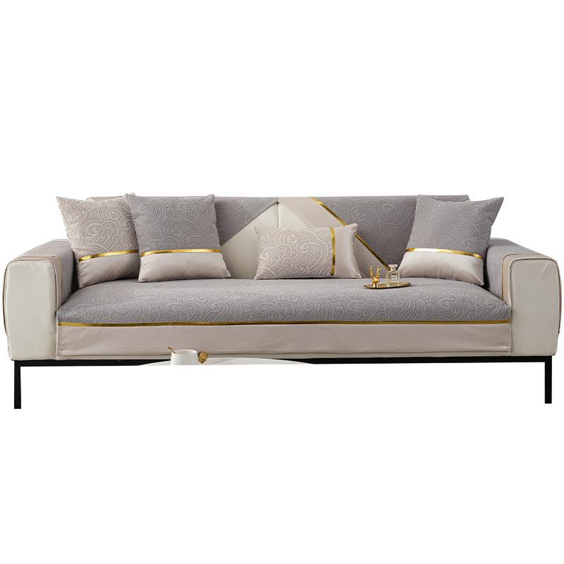 Chenille Sofa Cushion Four Seasons Universal Simple Modern Non-Slip Leather Sofa Cover Light Luxury Solid Color Cushion