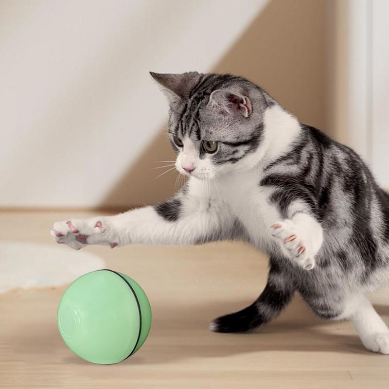 Cat Ball Toy Lighted Interactive Kitten Ball Automatic Moving Kitten Toy for Indoor Cats Relieves Boredom & Encourages Play