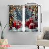 2pcs 2D flat printing Merry Christmas Scene Curtains winter wonderland Polyester Without Electricity Festive Wall Decor Use for